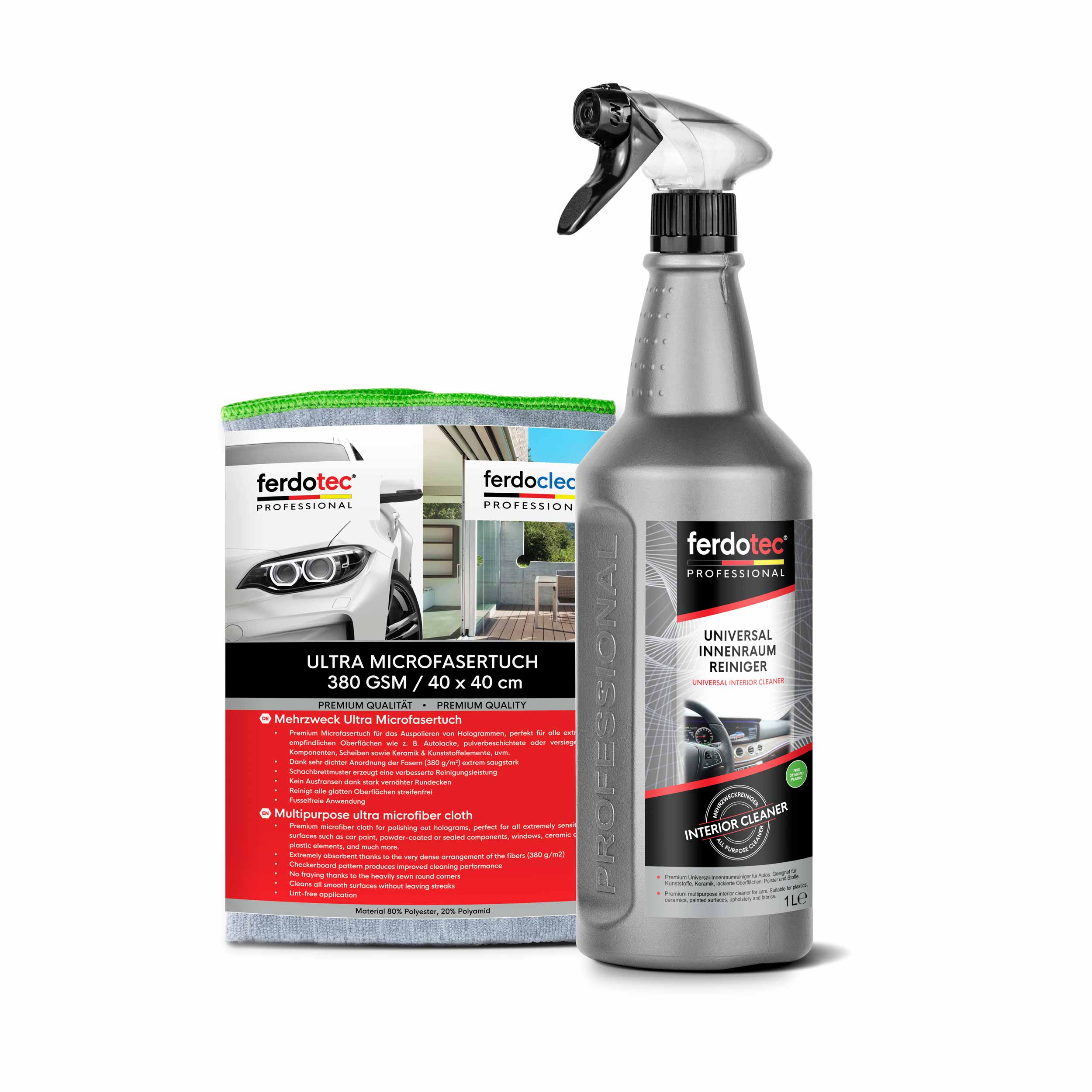 ferdotec Universal Innenraumreiniger + Microfasertuch 1L ferdotec Universal Innenraumreiniger + Microfasertuch 1L