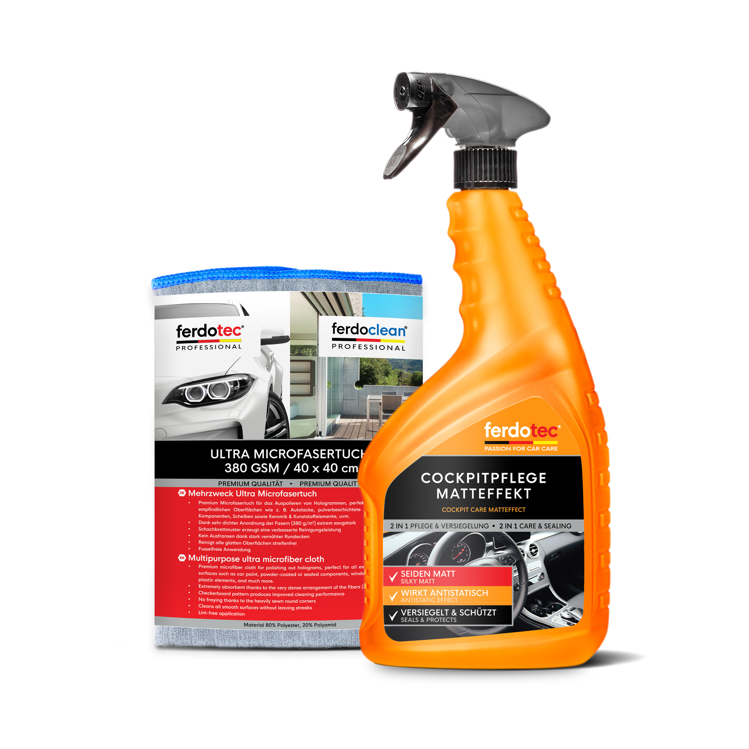 ferdotec Cockpitpflege Matteffekt 750 ml + Microfasertuch ferdotec Cockpitpflege Matteffekt 750 ml + Microfasertuch